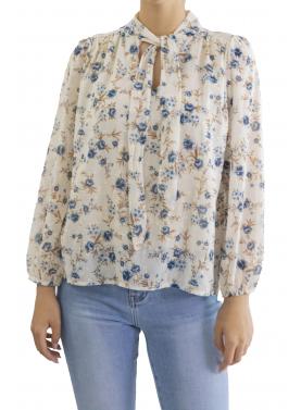 Camicia fantasia con fiocco 
